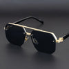 Dark Slate Gray New Retro Double Bridges Square Eyewear Metal Men Sunglasses Fashion Gradient Shades UV400 Women Sun Glasses