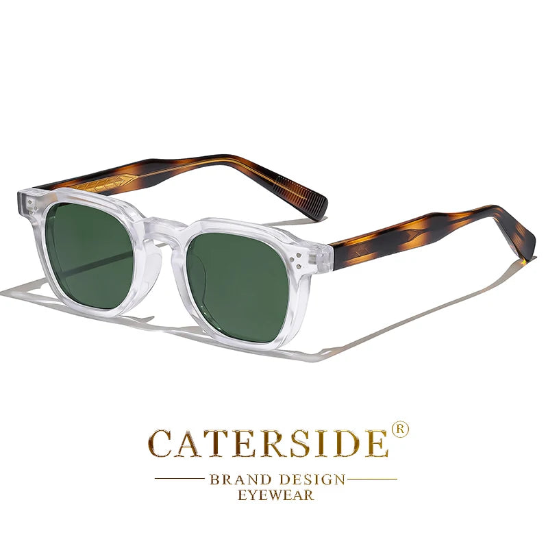 White Smoke CATERSIDE Fashion Men Sunglasses Small Frame Square Personalized Design Sun Glasses Women Travel Party Business Festival Gift