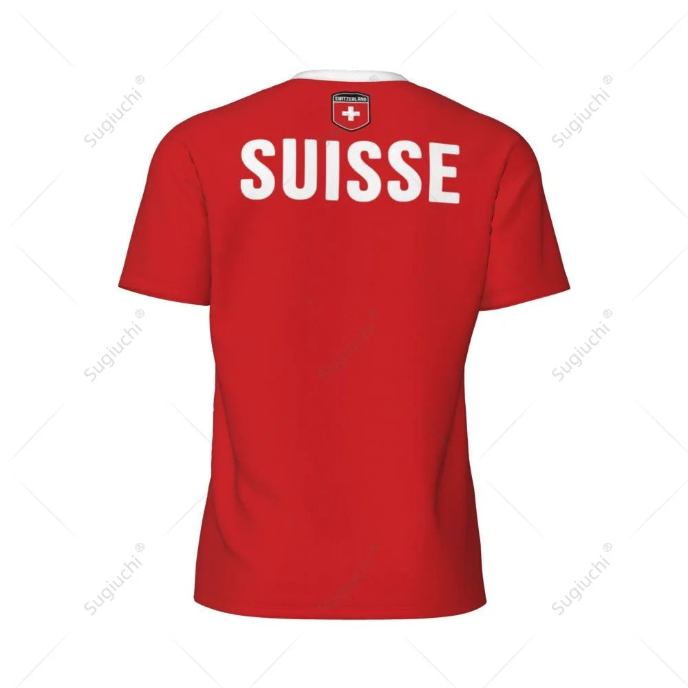 Sports Mesh T-shirt Switzerland Swiss Flag For Running Bike Soccer Tennis Football Fitness Tees 3D Printed