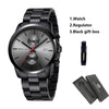 White Smoke HANNAH MARTIN Brand Top Men Watch Black Stainless Steel Fashion Waterproof Sports Multifunctional Quartz Watch Relogio Masculino