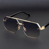 Dark Slate Gray New Retro Double Bridges Square Eyewear Metal Men Sunglasses Fashion Gradient Shades UV400 Women Sun Glasses