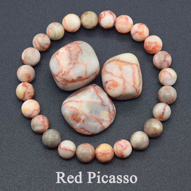 Dark Slate Gray Natural Stone Genuine 5A Red Jasper Prayer Beaded Bracelets Women Men Rosary Meditation Bracelets Yoga Meditation Jewelry Gift