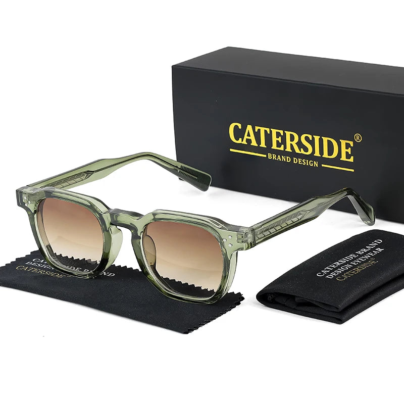White Smoke CATERSIDE Fashion Men Sunglasses Small Frame Square Personalized Design Sun Glasses Women Travel Party Business Festival Gift