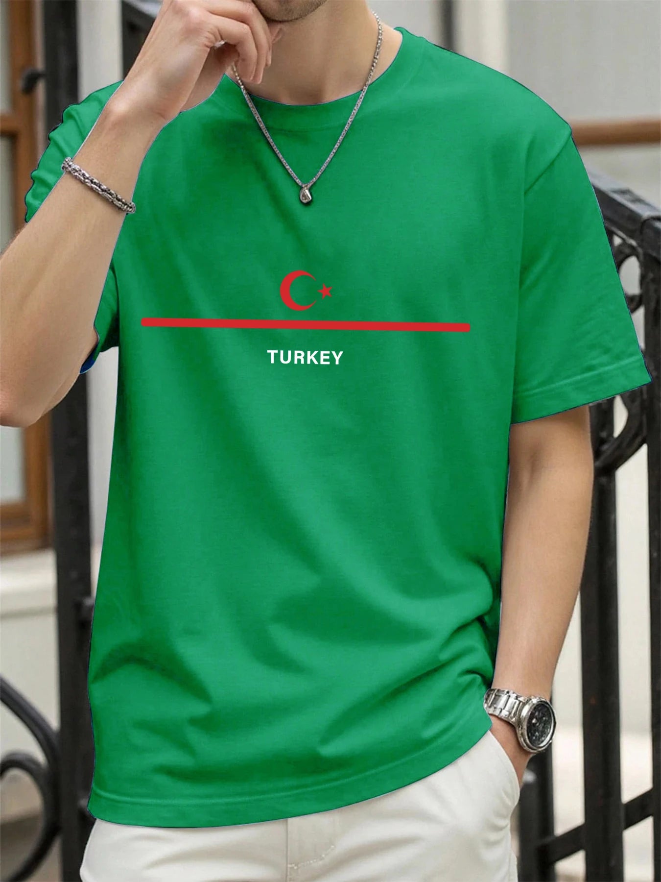 Turkey National Flag Printed Men T Shirts Hip Hop All-Match T-Shirt Cotton Summer Clothes Casual Oversize Trendy Sportswear