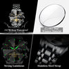 Black POEDAGAR Luxury High Quality Man Wristwatch Chronograph Stainless Steel Quartz Men's Watches Waterproof Luminous Men Clock Reloj
