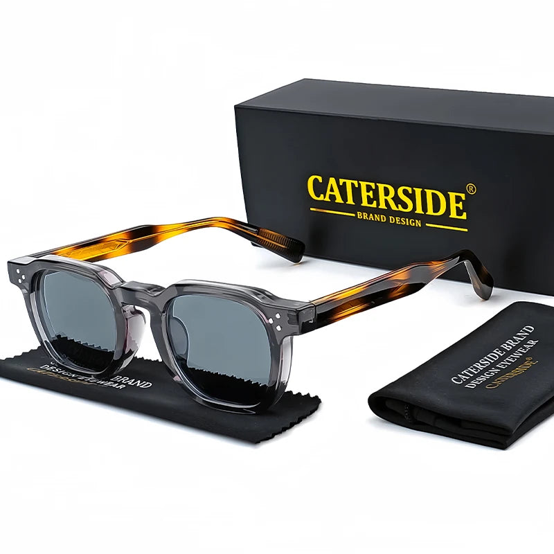 White Smoke CATERSIDE Fashion Men Sunglasses Small Frame Square Personalized Design Sun Glasses Women Travel Party Business Festival Gift