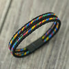 Dark Sea Green Noter Grade A Ethnic Fabric String Bracelet For Men Double Layer 6 Colors Available Sports Sweat Absorbent Braslet Bangle Hombre