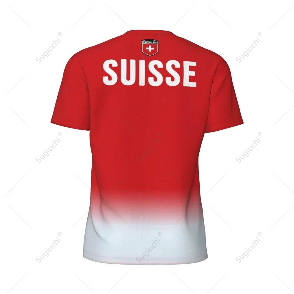 Sports Mesh T-shirt Switzerland Swiss Flag For Running Bike Soccer Tennis Football Fitness Tees 3D Printed