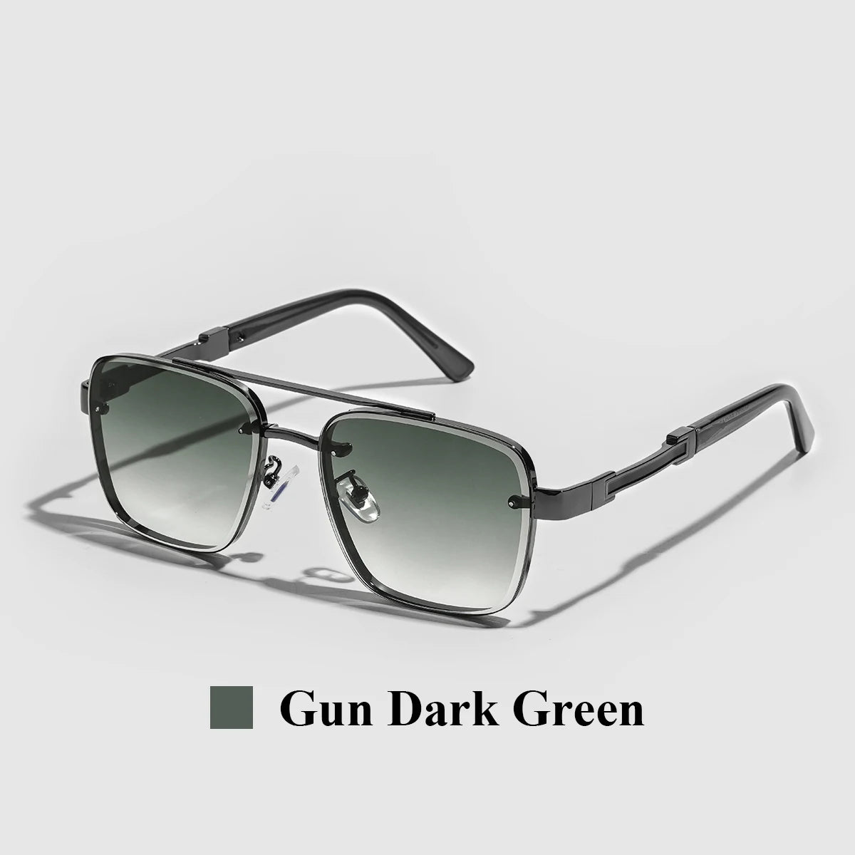 Lavender Ruiao Square Mens Designer Sunglasses Metal Frame Gradient Luxury Shades UV400 Rectangle Pilot Sun Glasses for Men