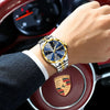 Black POEDAGAR Luxury Fashion Man Clock Top Business Waterproof Luminous Date Week Men's Watches Quartz Stainless Steel Men Wristwatch
