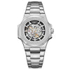 White Smoke LONGLUX Men automatic mechanical watch luxury watches waterproof skeleton business cheap wholesale stainless steel gift watch