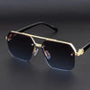 Dark Slate Gray New Retro Double Bridges Square Eyewear Metal Men Sunglasses Fashion Gradient Shades UV400 Women Sun Glasses