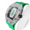 Lavender 2025 Hot Selling Green Watch For Women Fashion Tonneau Quartz Clock Ladies Elegant Iced Diamond Jewelry Wrist Watch Girl Gift