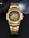 Black LONGLUX Men automatic mechanical watch luxury watches waterproof skeleton business cheap wholesale stainless steel gift watch