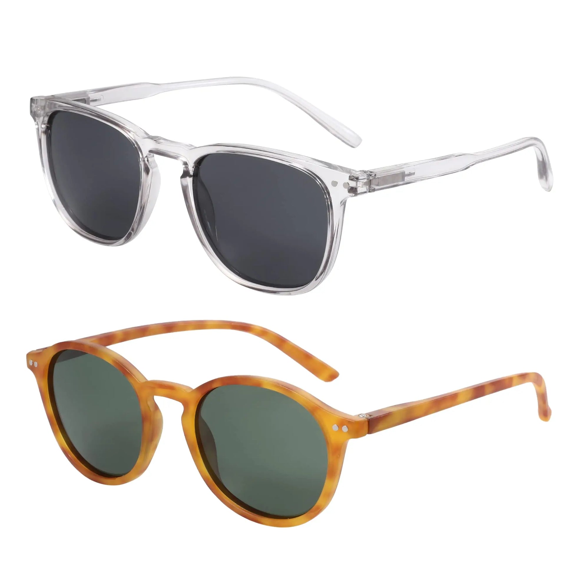 White Smoke ZENOTTIC Retro Small Round Polarized Sunglasses Men Women Lightweight Vintage UV400 Polarized Lenses Fashion Shades