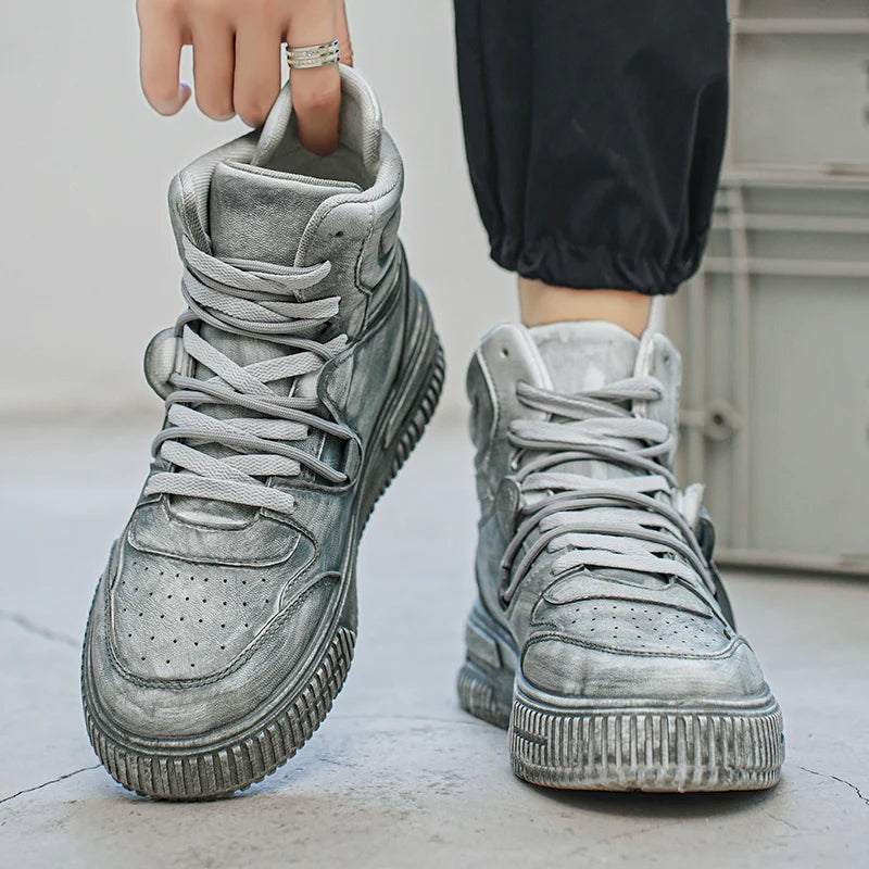 Distressed High Top Sneakers streetwear fashion product image 13