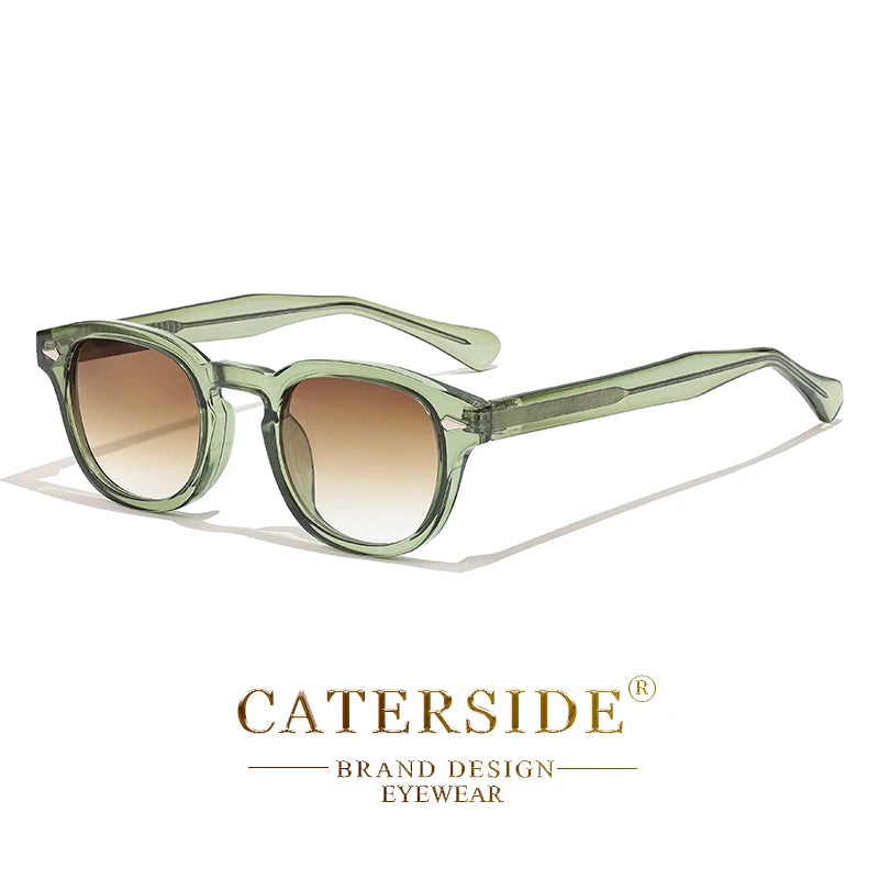 White Smoke CATERSIDE Retro Round Men Sunglasses Punk Propionic Acid Pin Temple Luxury Sun Glasses Women Sports Leisure Party Eyewear UV400