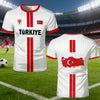 Summer New Turkey Football T-shirt  Breathable Quick-dry Soccer Jersey Turkish Flag Printed Men's Short-sleeved Tee Beachwear