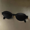 Dark Olive Green Retro Steampunk Sun Protection Sunglasses Vintage New Women's Metal Oval Sunglasses Ladies Classic UV400 Sunscreen Eyewear