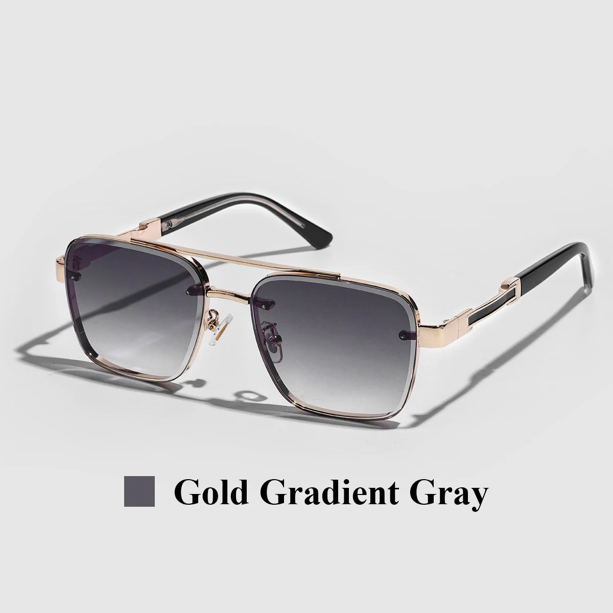Lavender Ruiao Square Mens Designer Sunglasses Metal Frame Gradient Luxury Shades UV400 Rectangle Pilot Sun Glasses for Men