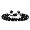 White Smoke 8mm Tiger Eye Stone Beads Bracelet Adjustable Braided Rope Bangles Natural Lava Rock Men Women Yoga Healing Balance Bracelets