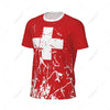 Exclusive design Switzerland Flag Grain 3D Printed Men For Running Bike Soccer Tennis Fitness Sports tshirt Mesh Short T-shirt