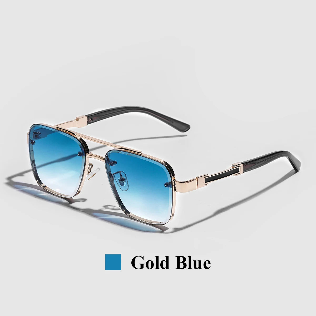 Lavender Ruiao Square Mens Designer Sunglasses Metal Frame Gradient Luxury Shades UV400 Rectangle Pilot Sun Glasses for Men