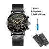 White Smoke HANNAH MARTIN Brand Top Men Watch Black Stainless Steel Fashion Waterproof Sports Multifunctional Quartz Watch Relogio Masculino