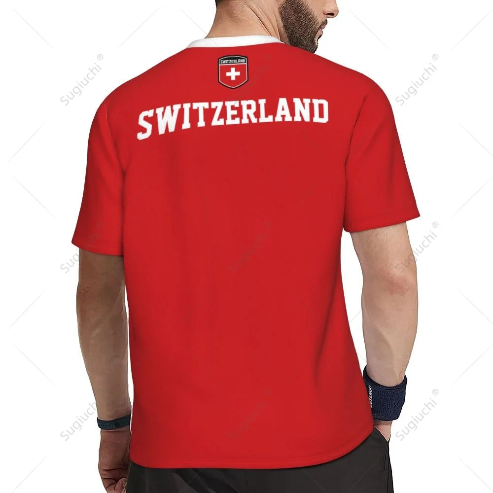 Exclusive design Switzerland Flag Grain 3D Printed Men For Running Bike Soccer Tennis Fitness Sports tshirt Mesh Short T-shirt streetwear fashion product image 16