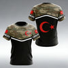 Men's T-shirts with Turkish flag camouflage print, Summer clothing with a crew neck, Fashionable plus-size short-sleeve tops