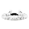 White Smoke 8mm Tiger Eye Stone Beads Bracelet Adjustable Braided Rope Bangles Natural Lava Rock Men Women Yoga Healing Balance Bracelets