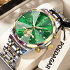 Seashell POEDAGAR Luxury High Quality Man Wristwatch Chronograph Stainless Steel Quartz Men's Watches Waterproof Luminous Men Clock Reloj