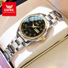 White Smoke OPK 8110 Ladies Watch Classic Simple Brand Quartz Watch Stainless Steel Strap Watch For Women Waterproof Luminous Day-Date Watch