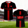 Summer New Turkey Football T-shirt  Breathable Quick-dry Soccer Jersey Turkish Flag Printed Men's Short-sleeved Tee Beachwear