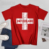 Men Retro Swiss Flag Of Switzerland Tshirt Tees O-neck T Shirts Women Boys 100% Cotton T-Shirt