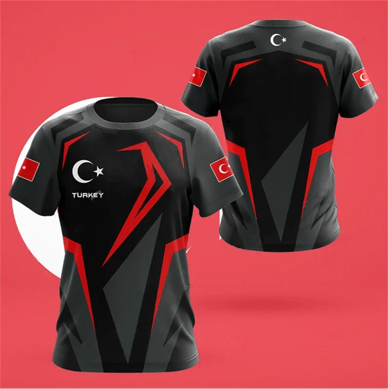 Turkish Flag Graphic T Shirts Military Camouflage Tops Outdoor Sports Football Short sleeves Printed Turkey Casual T-shirt streetwear fashion product image 17