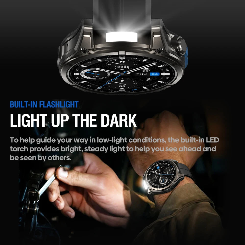 Black NEW 2025 Zeblaze VIBE 8 Voice Calling 1.43" AMOLED Display Smart Watch Built-in Flashlight Heart Rate Blood Pressure Smart Watch