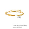 White Smoke Non Tarnish Stainless Steel Bracelet Gold Plated Stackable for Women, Thin Herringbone Chain Bracelet Waterproof Jewelry Gift