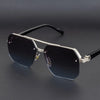 Dark Slate Gray New Retro Double Bridges Square Eyewear Metal Men Sunglasses Fashion Gradient Shades UV400 Women Sun Glasses