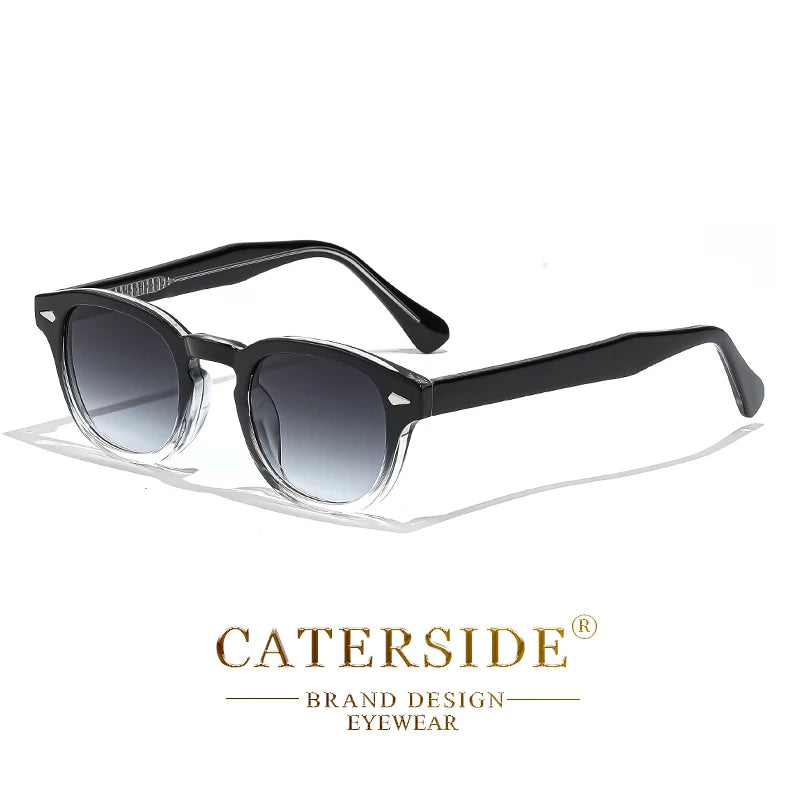 White Smoke CATERSIDE Retro Round Men Sunglasses Punk Propionic Acid Pin Temple Luxury Sun Glasses Women Sports Leisure Party Eyewear UV400