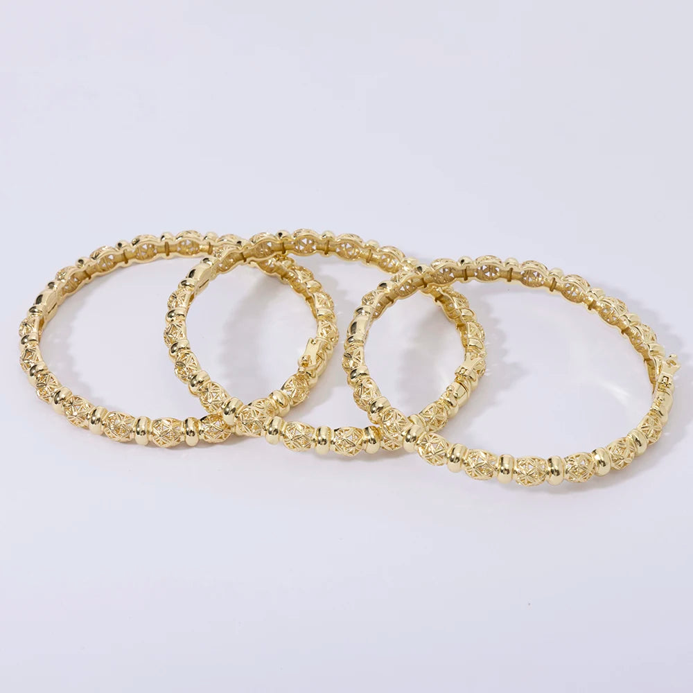 Lavender LUIZADA New Vintage Indian Women'S Bracelet African Wedding Luxury Gold Plated Bride Exquisite Lucky Bangle Jewelry