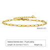 White Smoke Non Tarnish Stainless Steel Bracelet Gold Plated Stackable for Women, Thin Herringbone Chain Bracelet Waterproof Jewelry Gift
