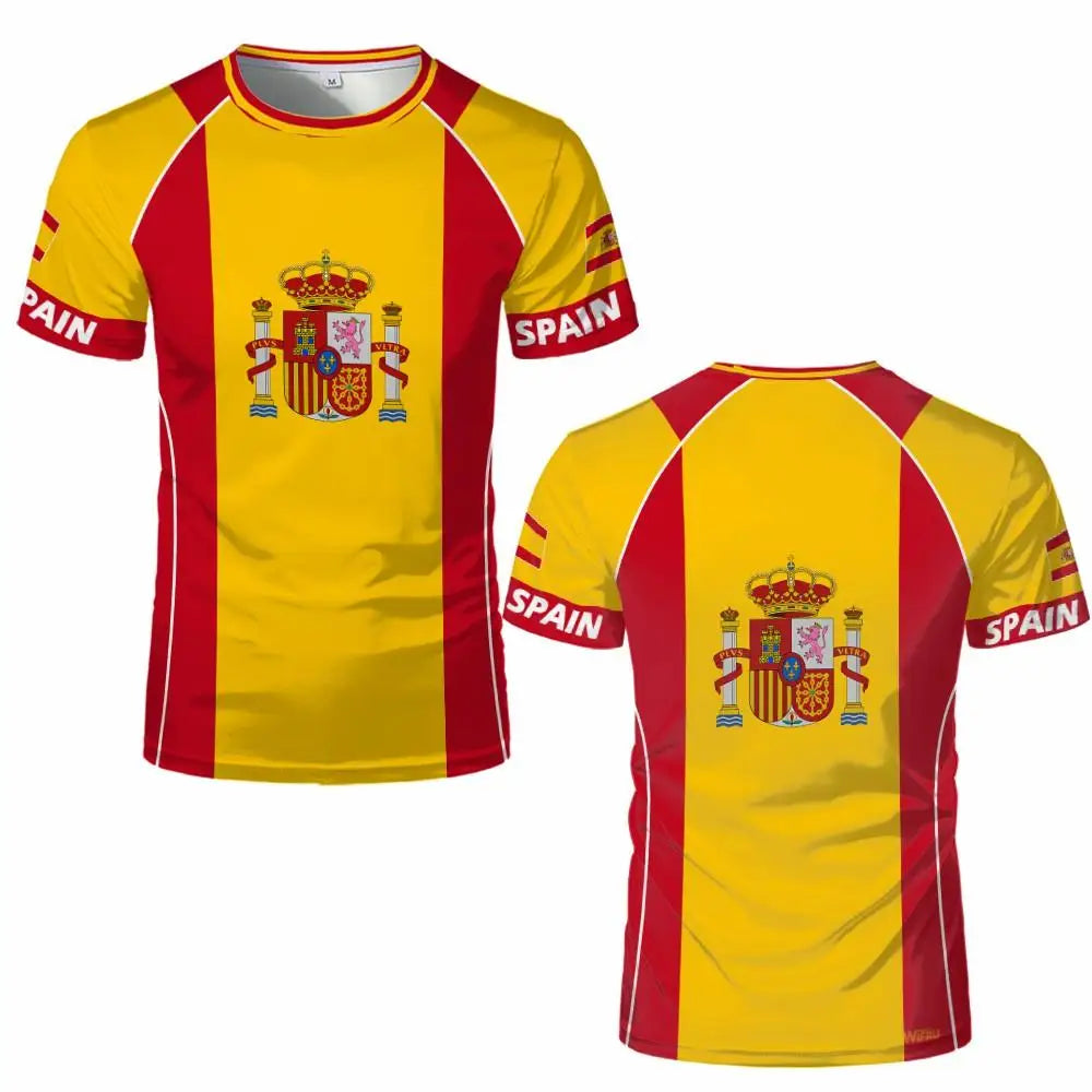 Spain Flag Graphic Jersey Fashion Geometric Print Quick-drying Football T-shirt Men Women Sports Training Casual Breathable Tops streetwear fashion product image 8