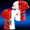 Men's T-shirts with Turkish flag camouflage print, Summer clothing with a crew neck, Fashionable plus-size short-sleeve tops