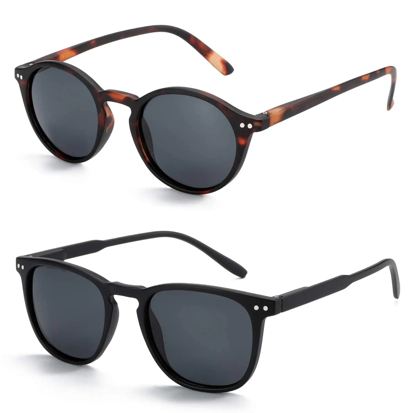 White Smoke ZENOTTIC Retro Small Round Polarized Sunglasses Men Women Lightweight Vintage UV400 Polarized Lenses Fashion Shades