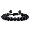 White Smoke 8mm Tiger Eye Stone Beads Bracelet Adjustable Braided Rope Bangles Natural Lava Rock Men Women Yoga Healing Balance Bracelets