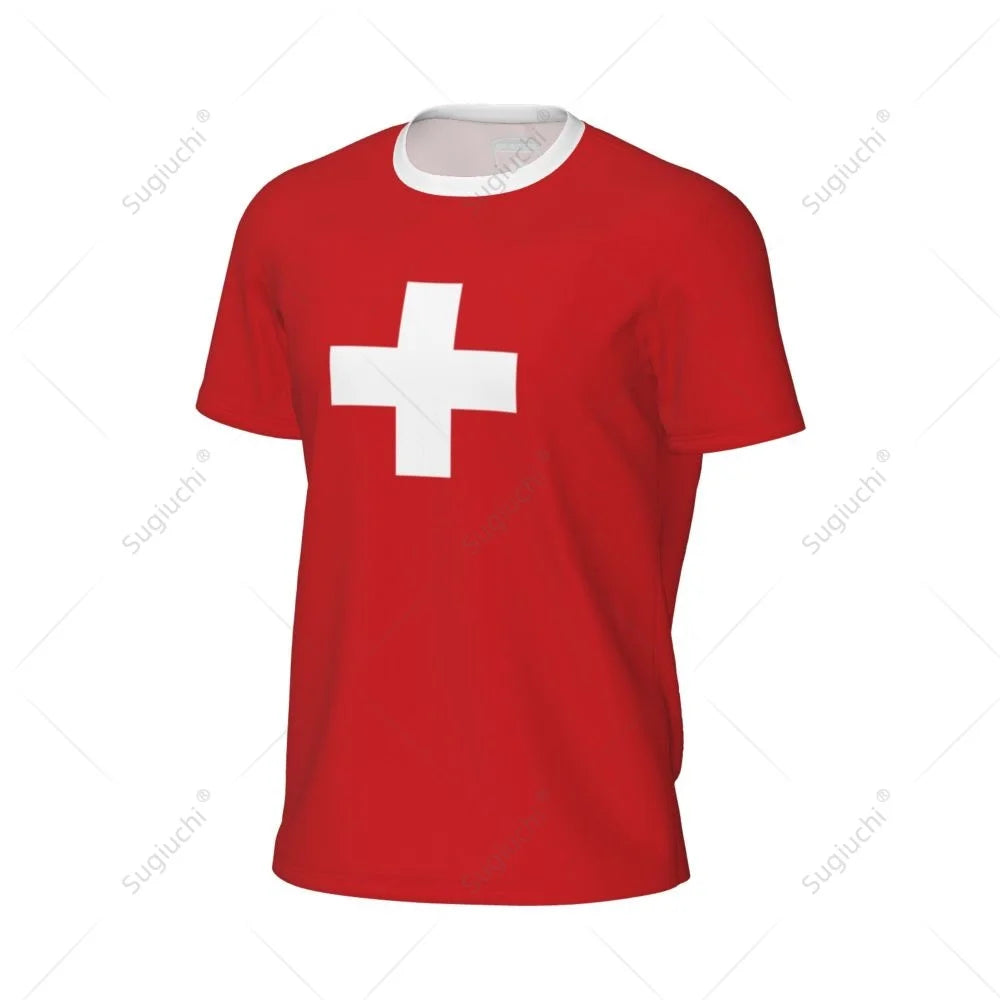 Sports Mesh T-shirt Switzerland Swiss Flag For Running Bike Soccer Tennis Football Fitness Tees 3D Printed