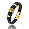 White Smoke Luxury Vintage Multilayer Brown Leather Stainless Steel  Men Bracelet Bead Bracelet Jewelry Male Wrist Bangle Christmas Gifts