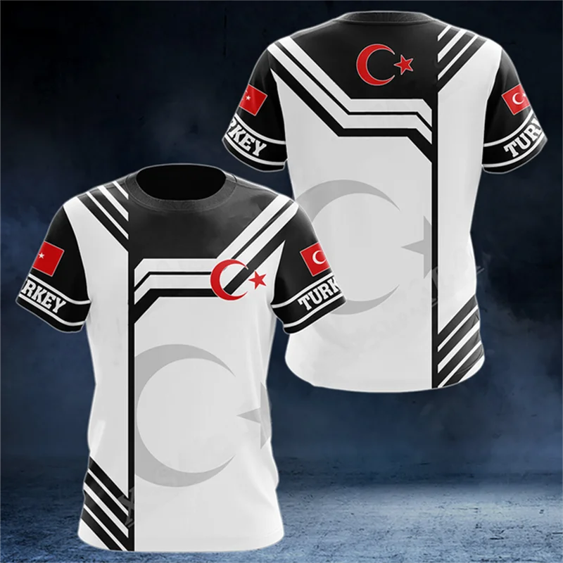 Turkish Flag Camouflage 3d Print Summer Men/Women Round Neck T-shirt Casual Short Sleeve Oversized Pullover Fashion Men Clothing