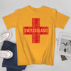 Men Retro Swiss Flag Of Switzerland Tshirt Tees O-neck T Shirts Women Boys 100% Cotton T-Shirt